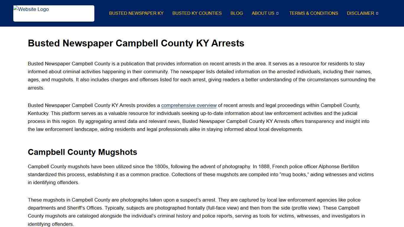 Busted Newspaper Campbell County KY Arrests